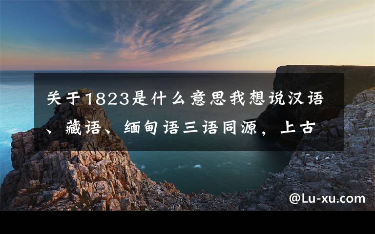 關(guān)于1823是什么意思我想說漢語、藏語、緬甸語三語同源，上古漢藏緬三個(gè)民族是一家的嗎？