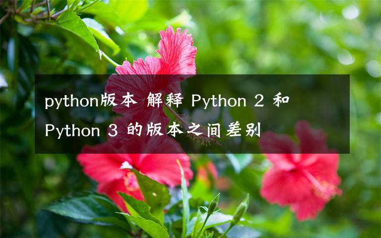 python版本 解釋 Python 2 和 Python 3 的版本之間差別