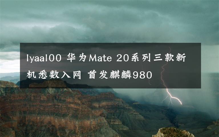 lyaal00 華為Mate 20系列三款新機(jī)悉數(shù)入網(wǎng) 首發(fā)麒麟980