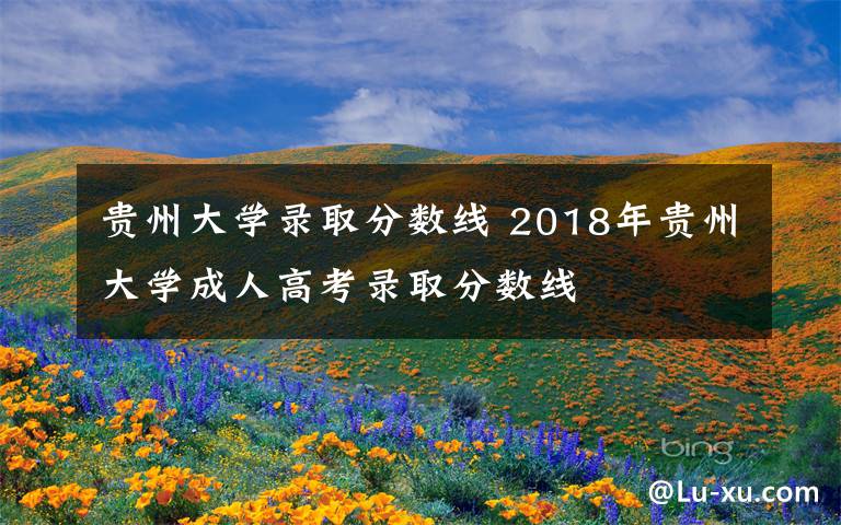 貴州大學(xué)錄取分數(shù)線 2018年貴州大學(xué)成人高考錄取分數(shù)線