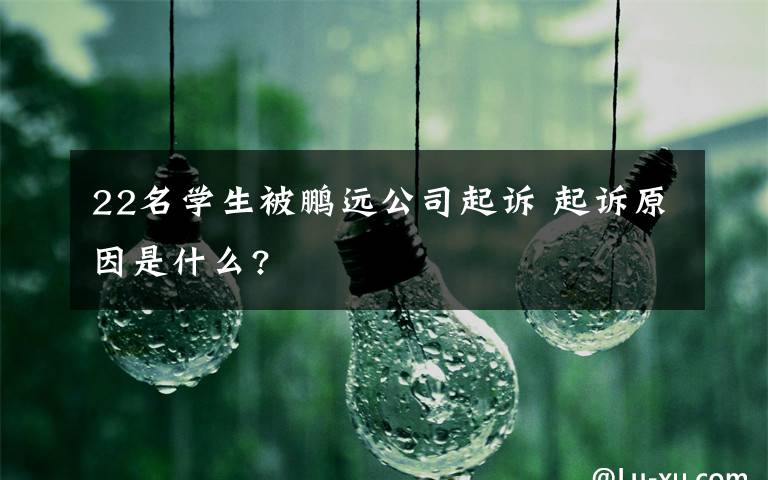 22名學(xué)生被鵬遠(yuǎn)公司起訴 起訴原因是什么?