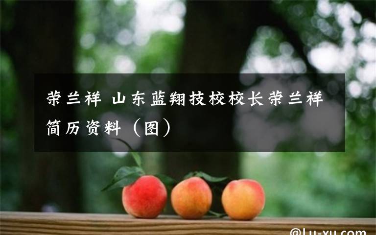 榮蘭祥 山東藍(lán)翔技校校長(zhǎng)榮蘭祥簡(jiǎn)歷資料（圖）