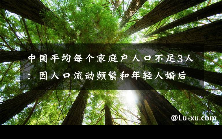 中國(guó)平均每個(gè)家庭戶人口不足3人：因人口流動(dòng)頻繁和年輕人婚后獨(dú)居等 事情經(jīng)過(guò)真相揭秘！