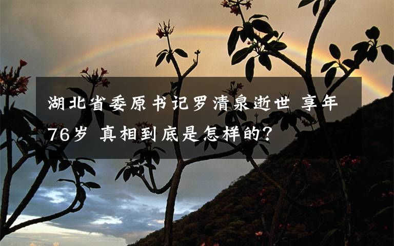 湖北省委原書記羅清泉逝世 享年76歲 真相到底是怎樣的？