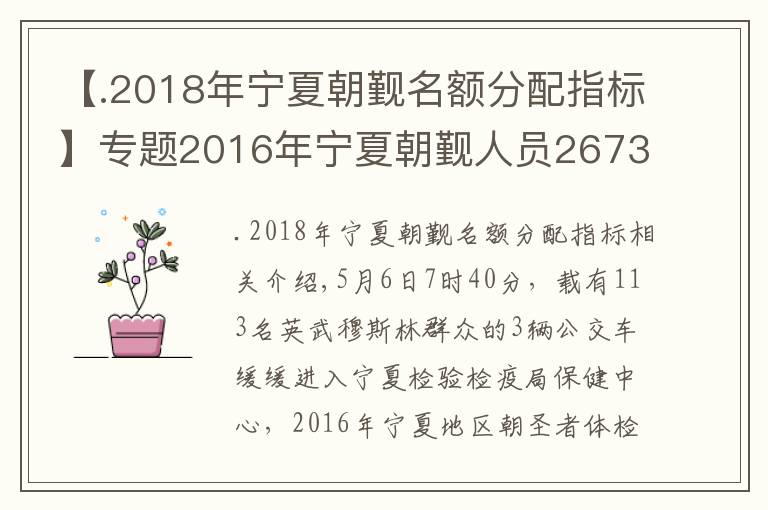 【.2018年寧夏朝覲名額分配指標(biāo)】專題2016年寧夏朝覲人員2673人