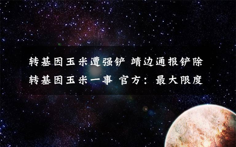 轉基因玉米遭強鏟 靖邊通報鏟除轉基因玉米一事 官方：最大限度挽損失