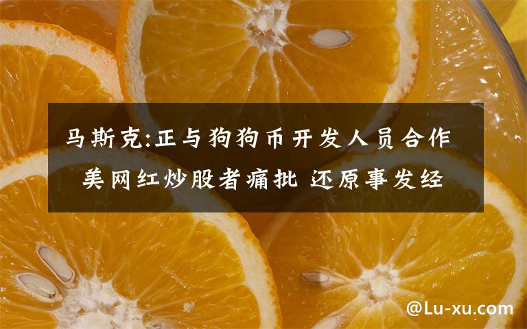 馬斯克:正與狗狗幣開發(fā)人員合作  美網(wǎng)紅炒股者痛批 還原事發(fā)經(jīng)過及背后原因！