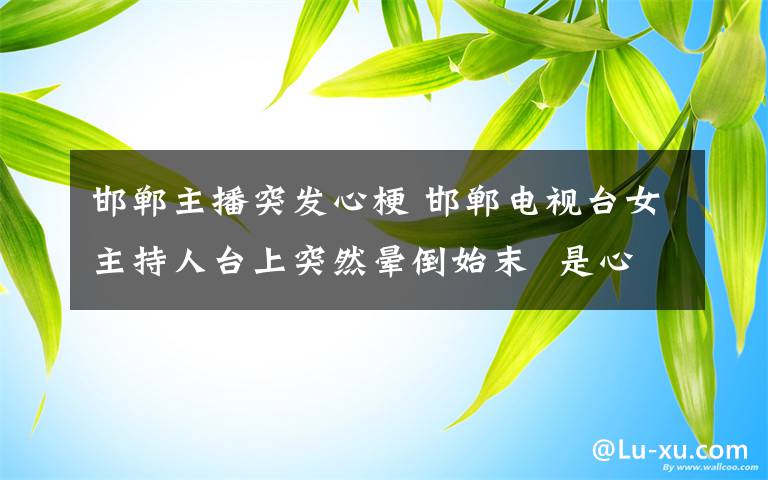 邯鄲主播突發(fā)心梗 邯鄲電視臺女主持人臺上突然暈倒始末 是心梗突發(fā)還是低血糖？