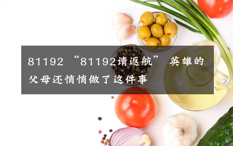 81192 “81192請返航” 英雄的父母還悄悄做了這件事