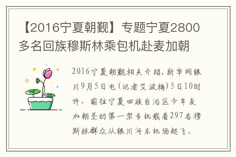 【2016寧夏朝覲】專題寧夏2800多名回族穆斯林乘包機(jī)赴麥加朝覲