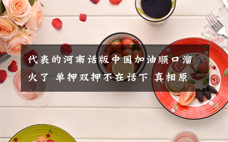 代表的河南話版中國加油順口溜火了 單押雙押不在話下 真相原來是這樣！