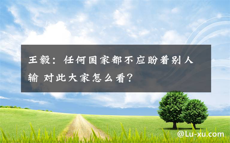 王毅：任何國家都不應(yīng)盼著別人輸 對(duì)此大家怎么看？