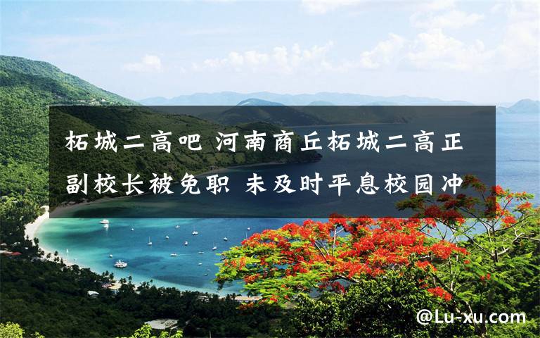 柘城二高吧 河南商丘柘城二高正副校長被免職 未及時平息校園沖突