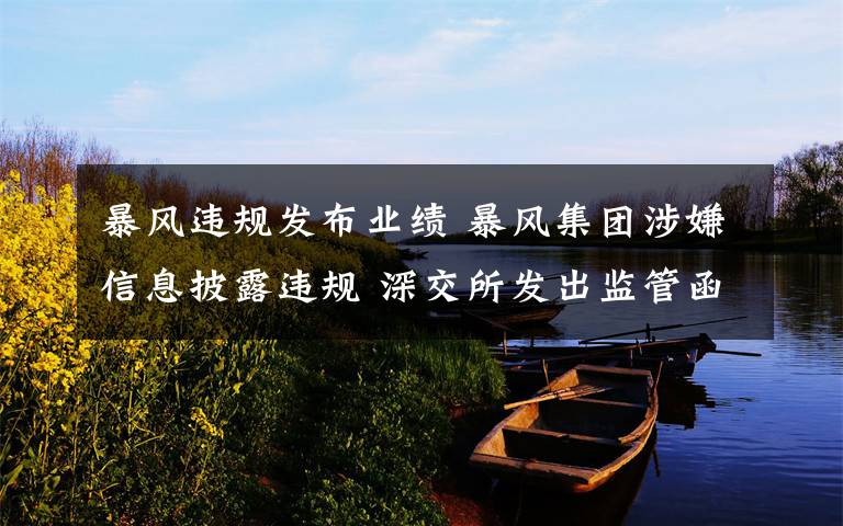 暴風(fēng)違規(guī)發(fā)布業(yè)績 暴風(fēng)集團(tuán)涉嫌信息披露違規(guī) 深交所發(fā)出監(jiān)管函