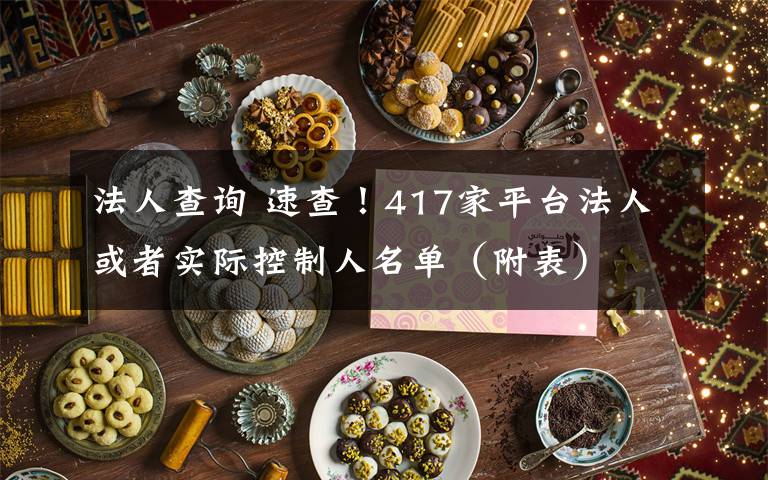 法人查詢 速查！417家平臺(tái)法人或者實(shí)際控制人名單（附表）