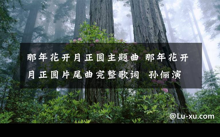 那年花開月正圓主題曲 那年花開月正圓片尾曲完整歌詞 孫儷演唱片頭曲《忘不掉》歌詞