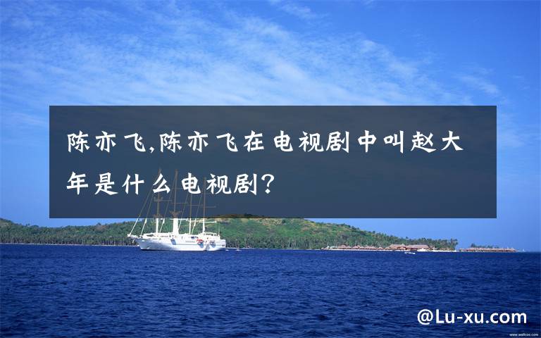 陳亦飛,陳亦飛在電視劇中叫趙大年是什么電視??？