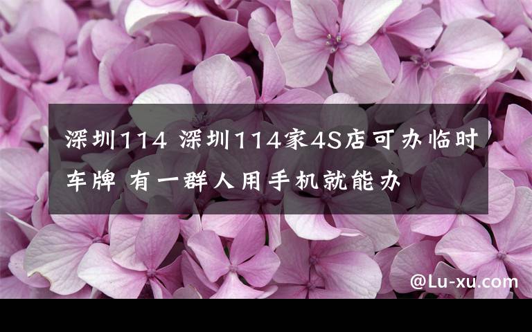 深圳114 深圳114家4S店可辦臨時(shí)車牌 有一群人用手機(jī)就能辦