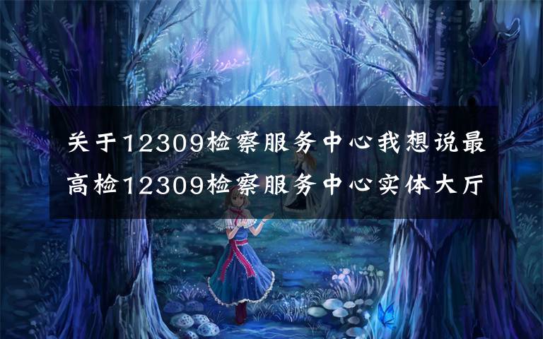 關于12309檢察服務中心我想說最高檢12309檢察服務中心實體大廳正式啟用