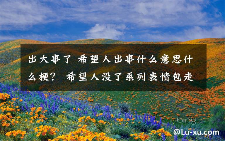 出大事了 希望人出事什么意思什么梗？ 希望人沒了系列表情包走一波