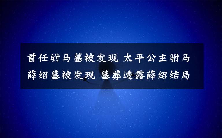 首任駙馬墓被發(fā)現(xiàn) 太平公主駙馬薛紹墓被發(fā)現(xiàn) 墓葬透露薛紹結(jié)局