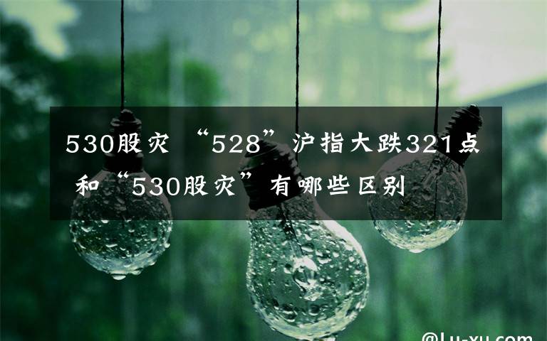 530股災(zāi) “528”滬指大跌321點 和“530股災(zāi)”有哪些區(qū)別