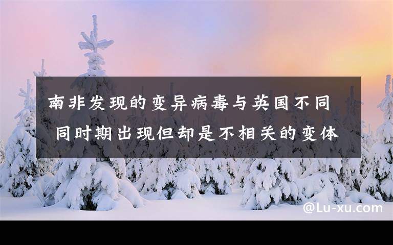 南非發(fā)現(xiàn)的變異病毒與英國不同 同時(shí)期出現(xiàn)但卻是不相關(guān)的變體