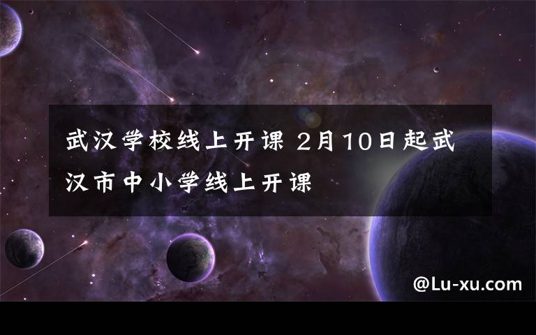 武漢學校線上開課 2月10日起武漢市中小學線上開課