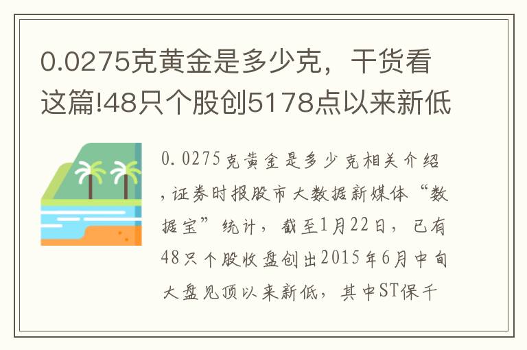 0.0275克黃金是多少克，干貨看這篇!48只個(gè)股創(chuàng)5178點(diǎn)以來新低