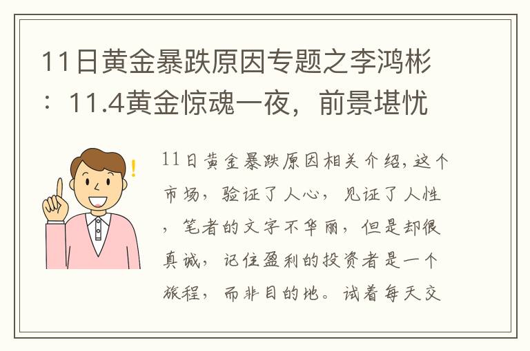 11日黃金暴跌原因?qū)ｎ}之李鴻彬：11.4黃金驚魂一夜，前景堪憂！還會(huì)繼續(xù)跌嗎？