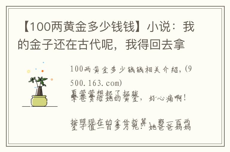 【100兩黃金多少錢錢】小說：我的金子還在古代呢，我得回去拿