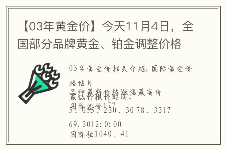 【03年黃金價(jià)】今天11月4日，全國部分品牌黃金、鉑金調(diào)整價(jià)格