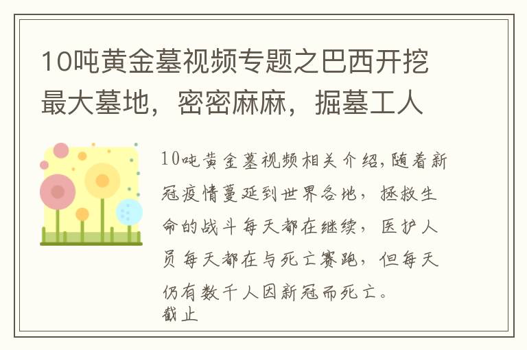 10噸黃金墓視頻專題之巴西開挖最大墓地，密密麻麻，掘墓工人10分鐘完成一次埋葬