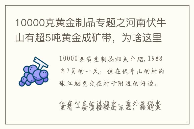 10000克黃金制品專題之河南伏牛山有超5噸黃金成礦帶，為啥這里的黃金無人開采？