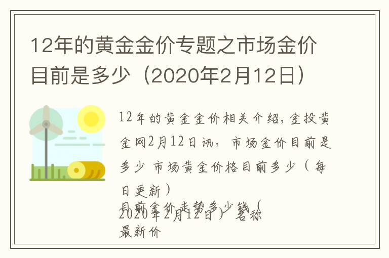 12年的黃金金價(jià)專題之市場金價(jià)目前是多少（2020年2月12日）