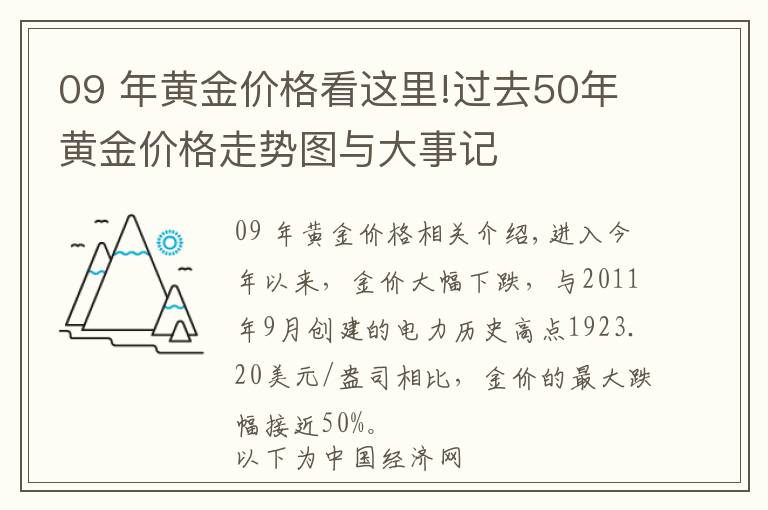 09 年黃金價格看這里!過去50年黃金價格走勢圖與大事記