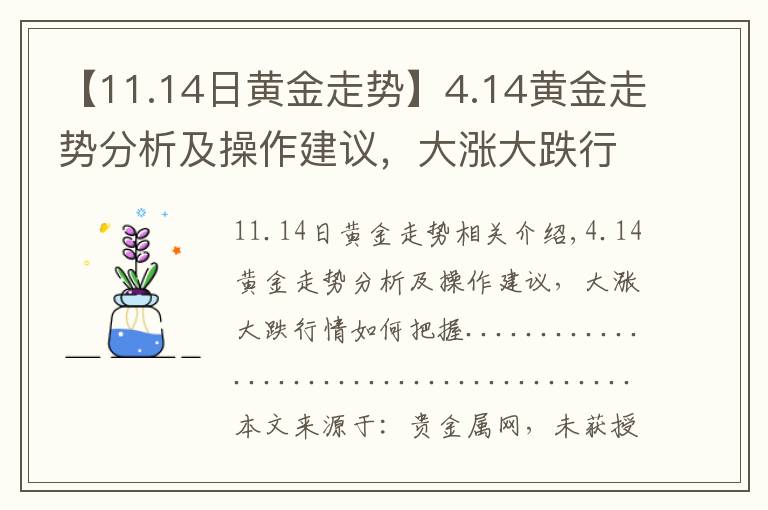 【11.14日黃金走勢】4.14黃金走勢分析及操作建議，大漲大跌行情如何把握