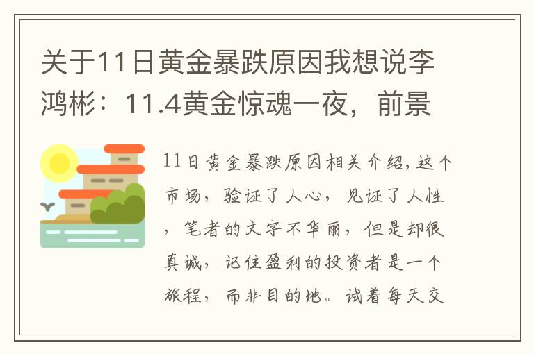 關(guān)于11日黃金暴跌原因我想說(shuō)李鴻彬：11.4黃金驚魂一夜，前景堪憂！還會(huì)繼續(xù)跌嗎？