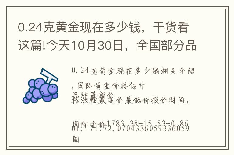 0.24克黃金現(xiàn)在多少錢，干貨看這篇!今天10月30日，全國部分品牌黃金、鉑金調(diào)整價格