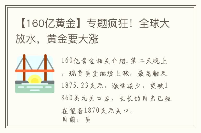 【160億黃金】專題瘋狂！全球大放水，黃金要大漲