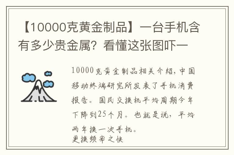 【10000克黃金制品】一臺(tái)手機(jī)含有多少貴金屬？看懂這張圖嚇一跳，購(gòu)買手機(jī)的正確方式