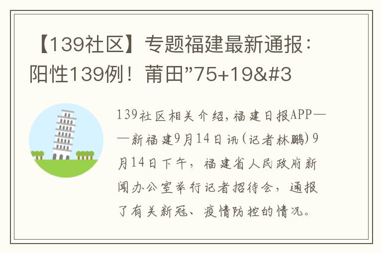 【139社區(qū)】專題福建最新通報：陽性139例！莆田"75+19"