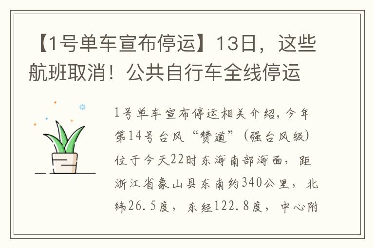 【1號單車宣布停運(yùn)】13日，這些航班取消！公共自行車全線停運(yùn)