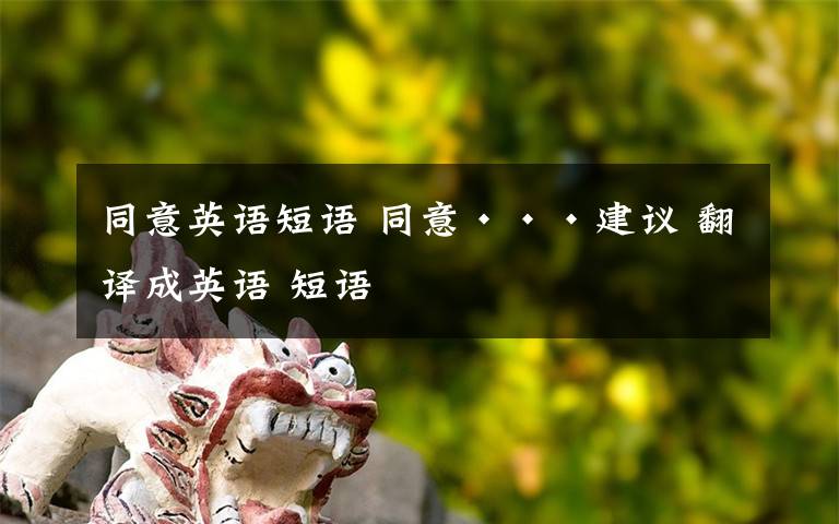 同意英語(yǔ)短語(yǔ) 同意···建議 翻譯成英語(yǔ) 短語(yǔ)