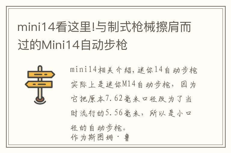 mini14看這里!與制式槍械擦肩而過的Mini14自動步槍