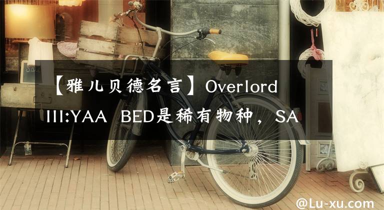 【雅兒貝德名言】Overlord III:YAA BED是稀有物種，SATIA說她有百合經(jīng)驗(yàn)！