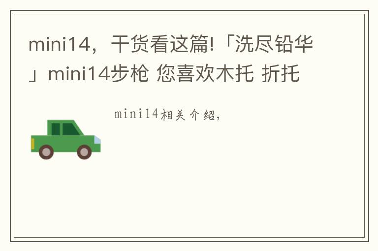 mini14，干貨看這篇!「洗盡鉛華」mini14步槍 您喜歡木托 折托 還是改造版