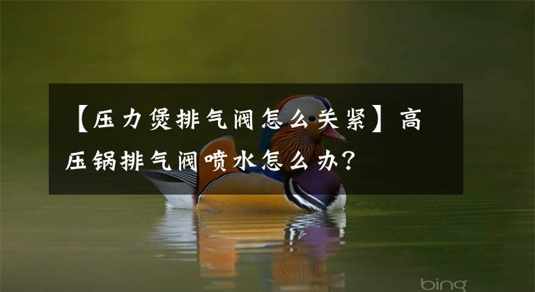 【壓力煲排氣閥怎么關(guān)緊】高壓鍋排氣閥噴水怎么辦？