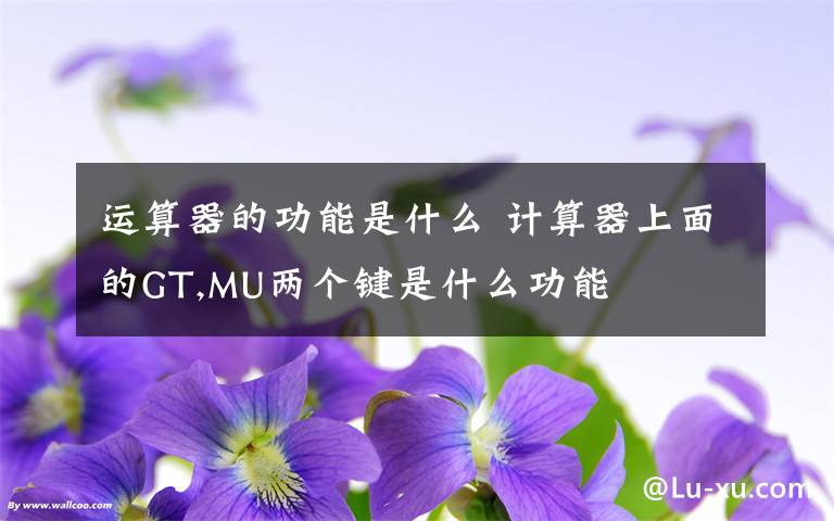 運算器的功能是什么 計算器上面的GT,MU兩個鍵是什么功能