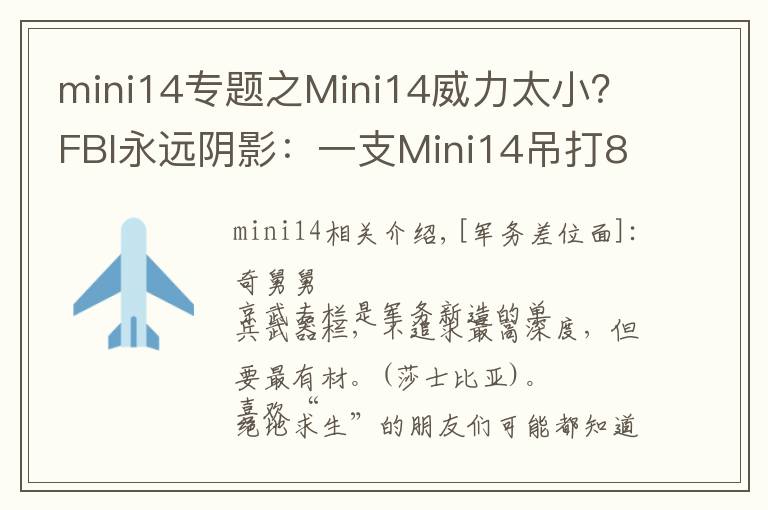 mini14專題之Mini14威力太?。縁BI永遠(yuǎn)陰影：一支Mini14吊打8名探員